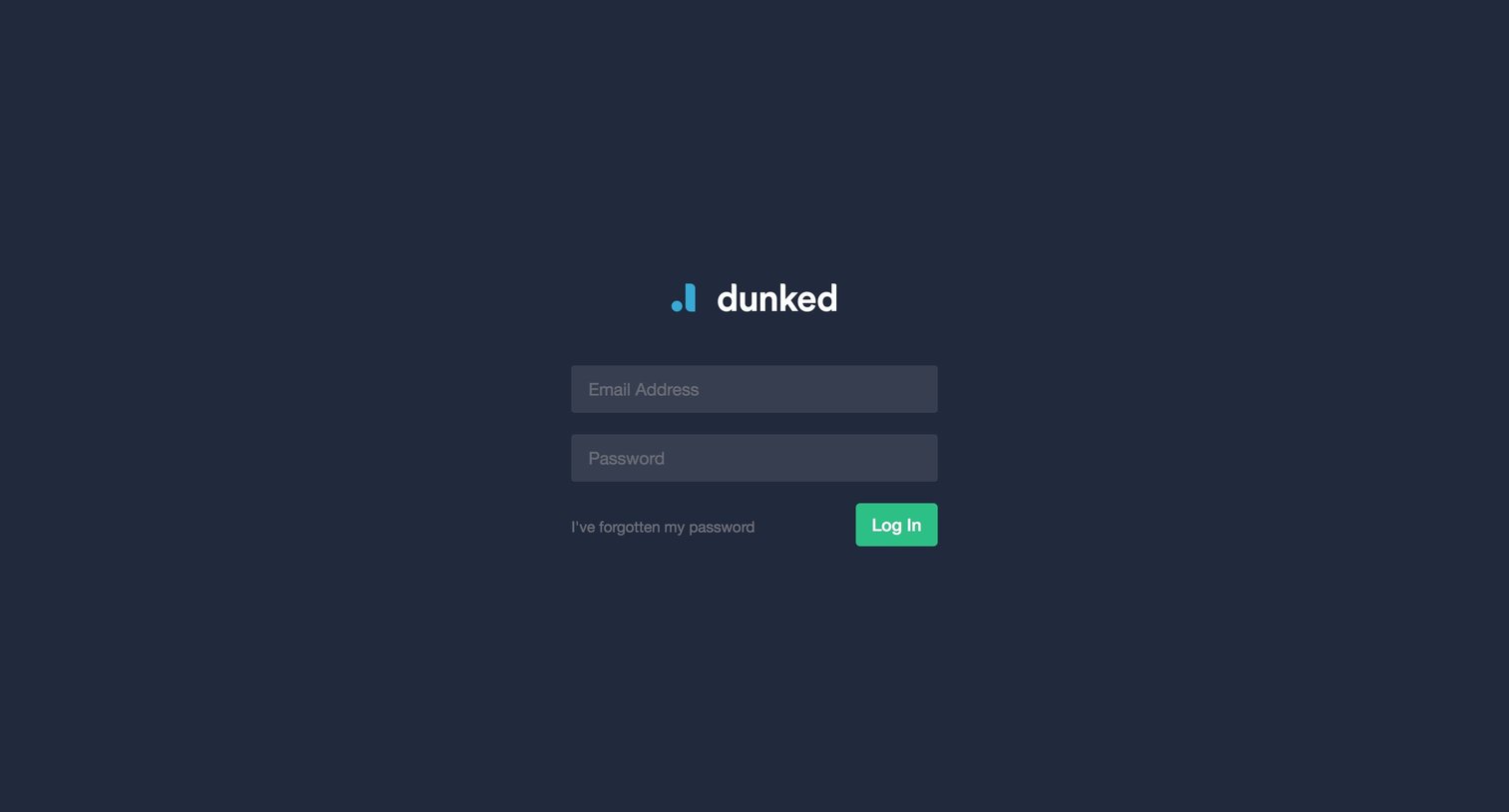 Dunked - Sign in screen