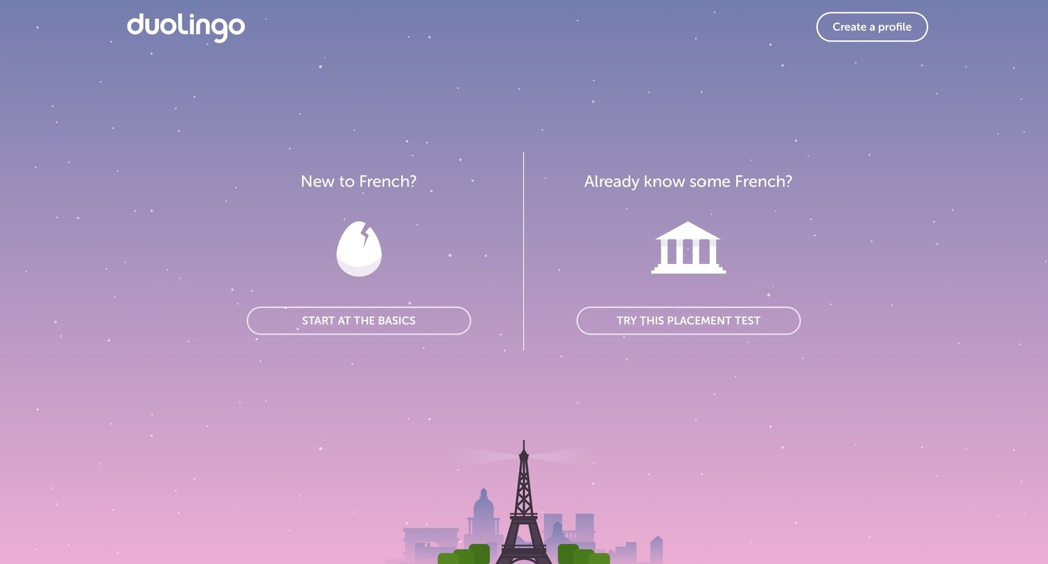 Duolingo - Sign up screen