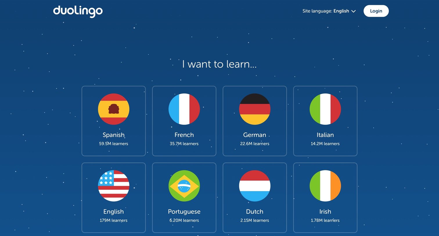 Duolingo - Sign up screen