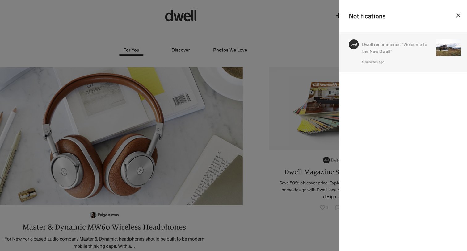Dwell - Notifications screen