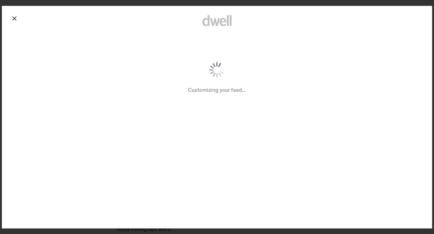 Dwell - Progress screen