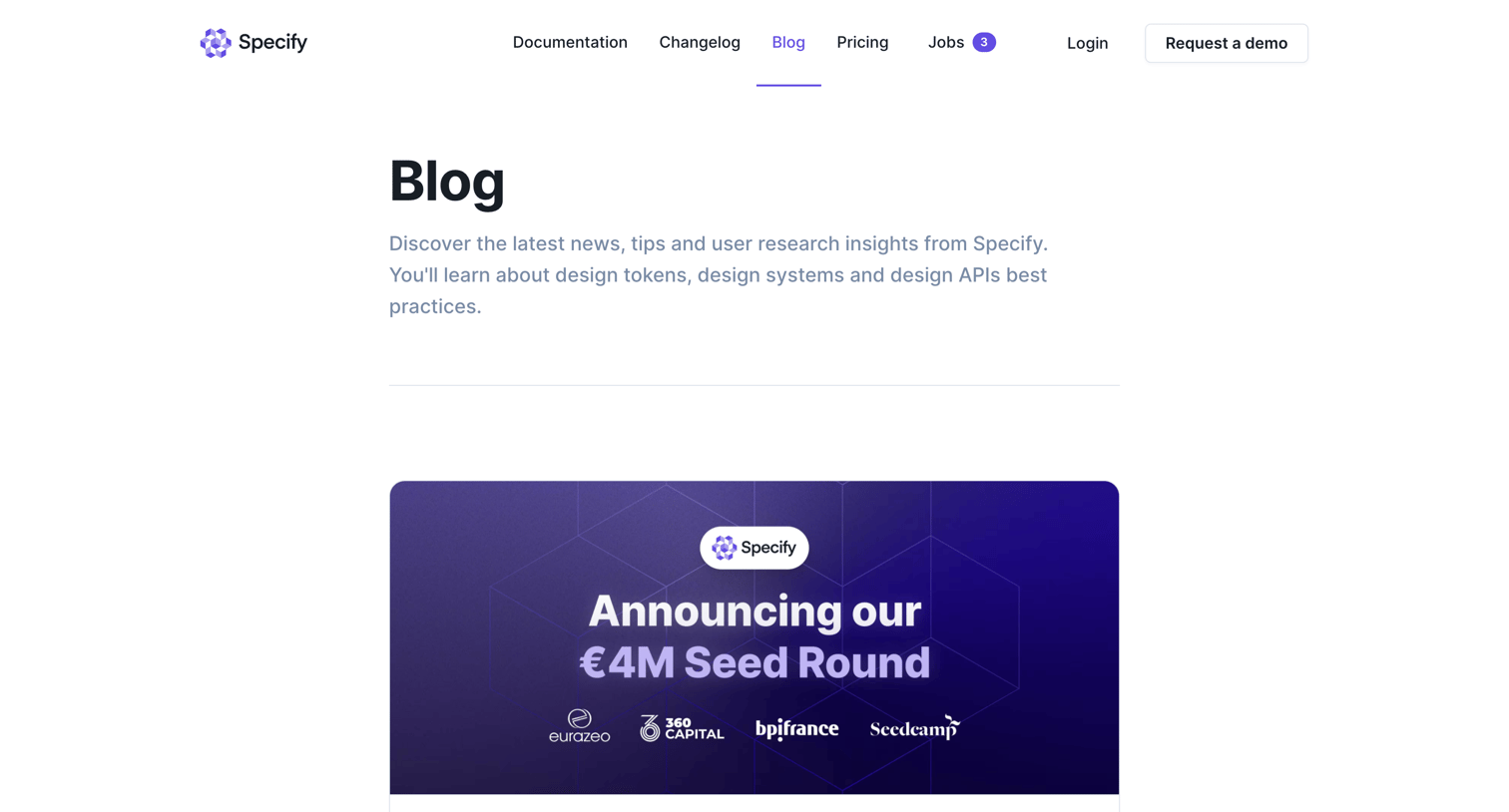 Specify - Specify | Blog screen
