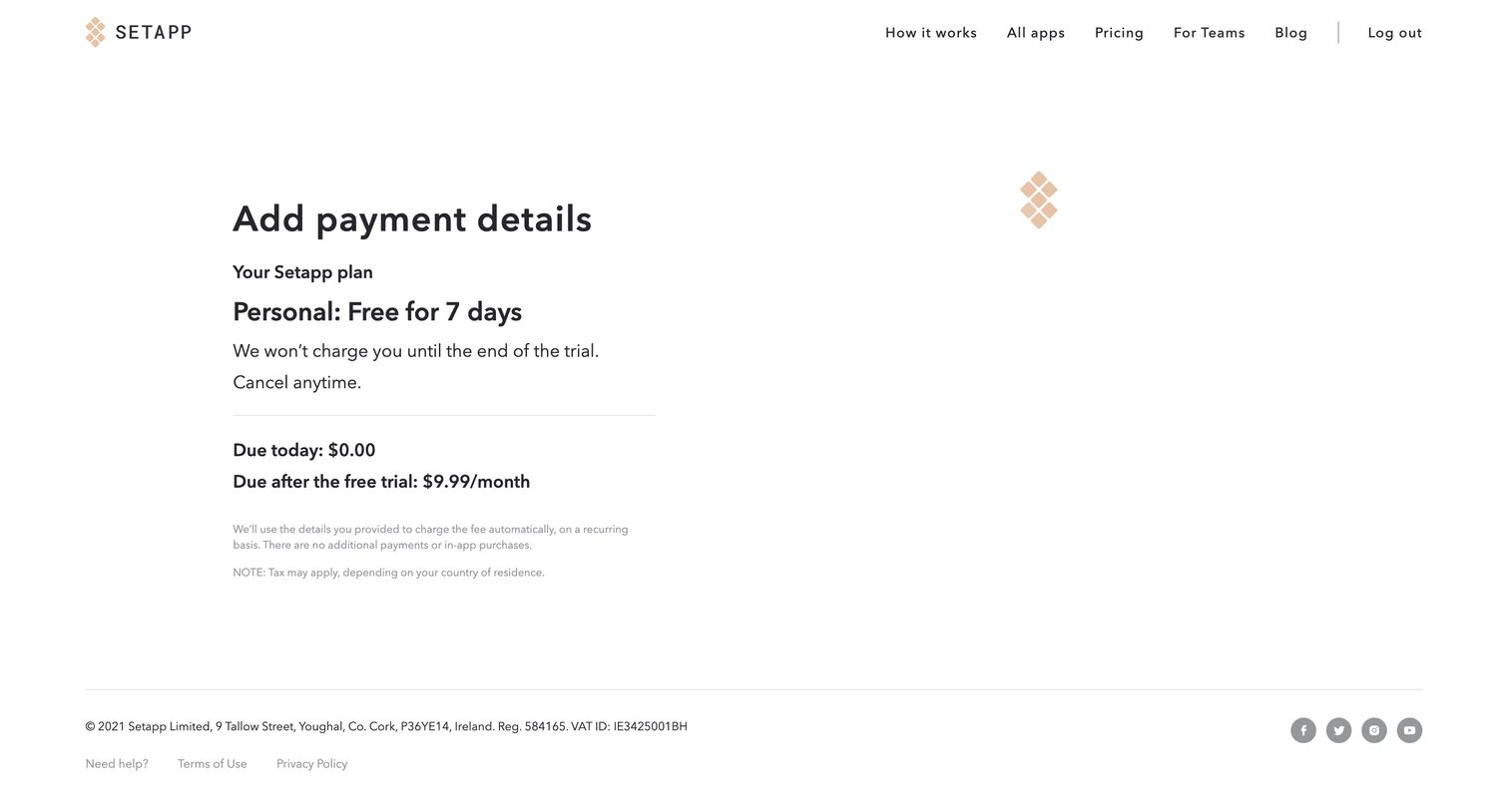 Setapp - Setapp | Personal User Account screen