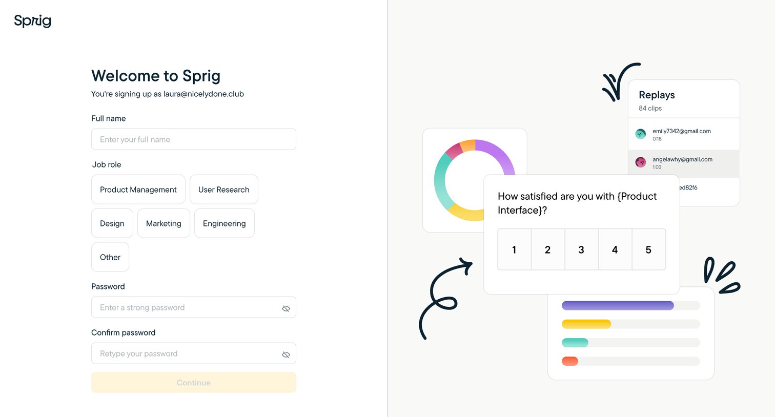 Sprig - Sprig | User Insights Platform for Teams Building Better Product E screen