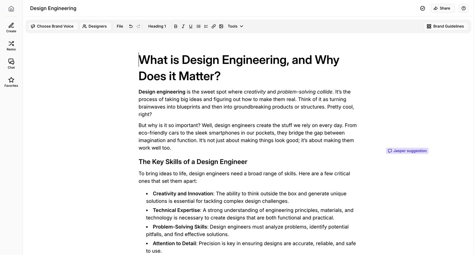Jasper - Design Engineering - Jasper screen