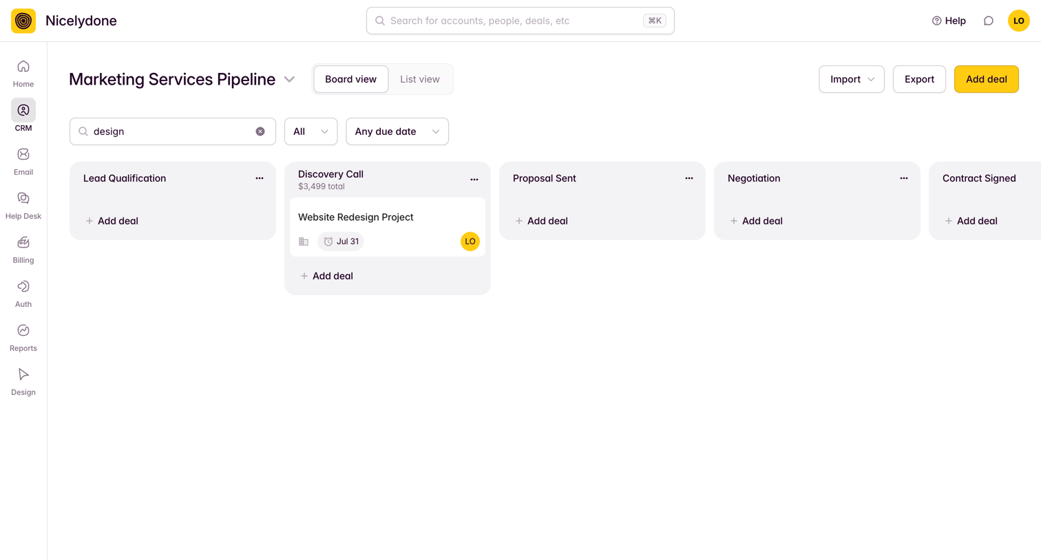 Outseta - View Pipeline screen