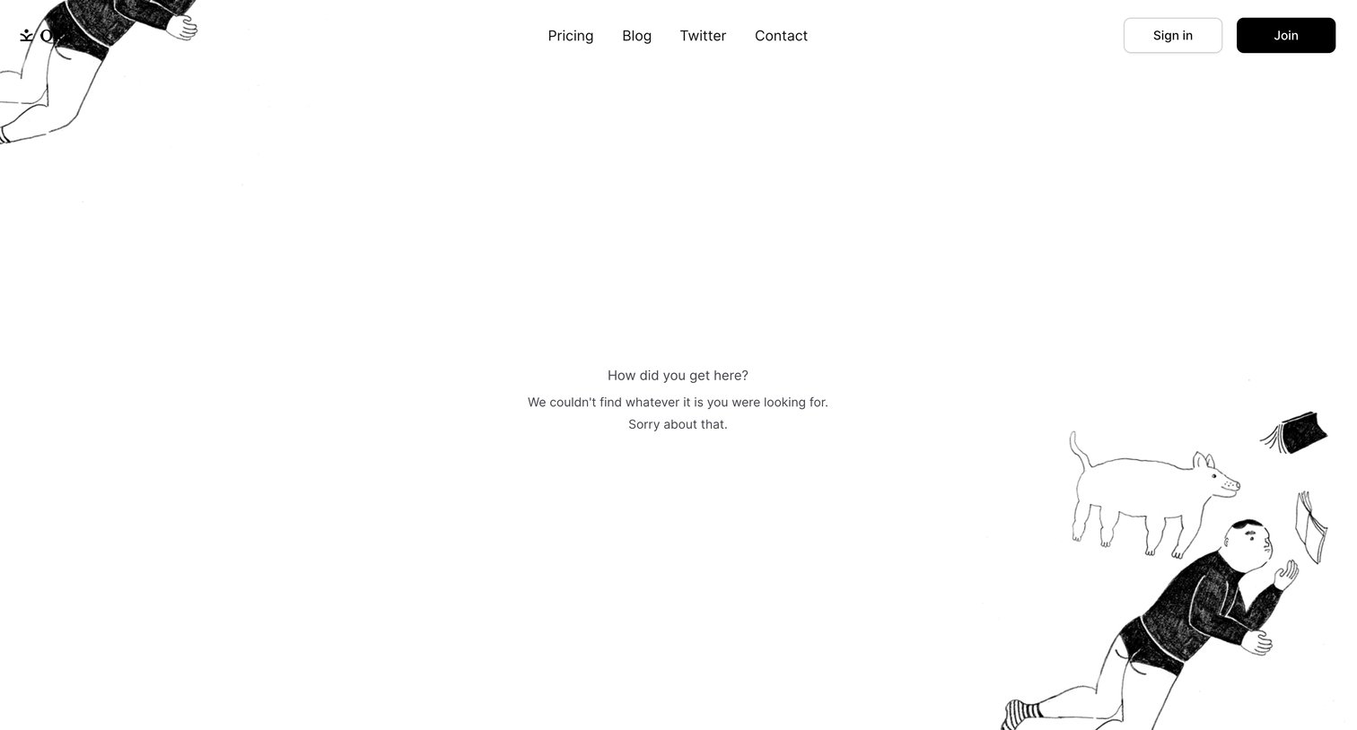 Oku - 404 - Not found Oku screen