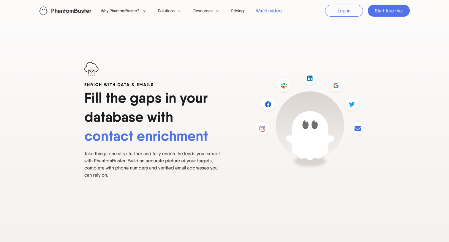 PhantomBuster - Fill the gaps in your database with contact enrichment. | PhantomB screen