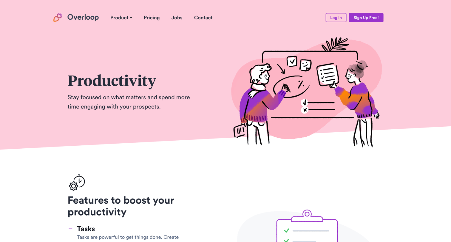 Overloop - Productivity | Overloop CRM screen