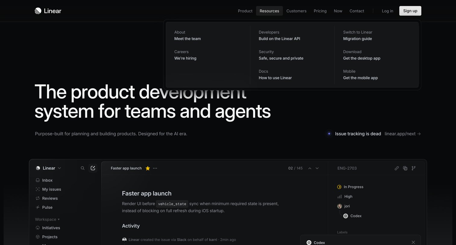 Linear - Linear – The system for product development screen