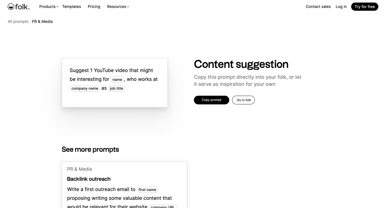 Folk - Content suggestion screen