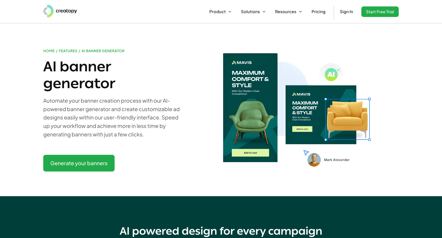 Creatopy - Free AI Banner Generator for Automated Banner Creation - Creatopy screen
