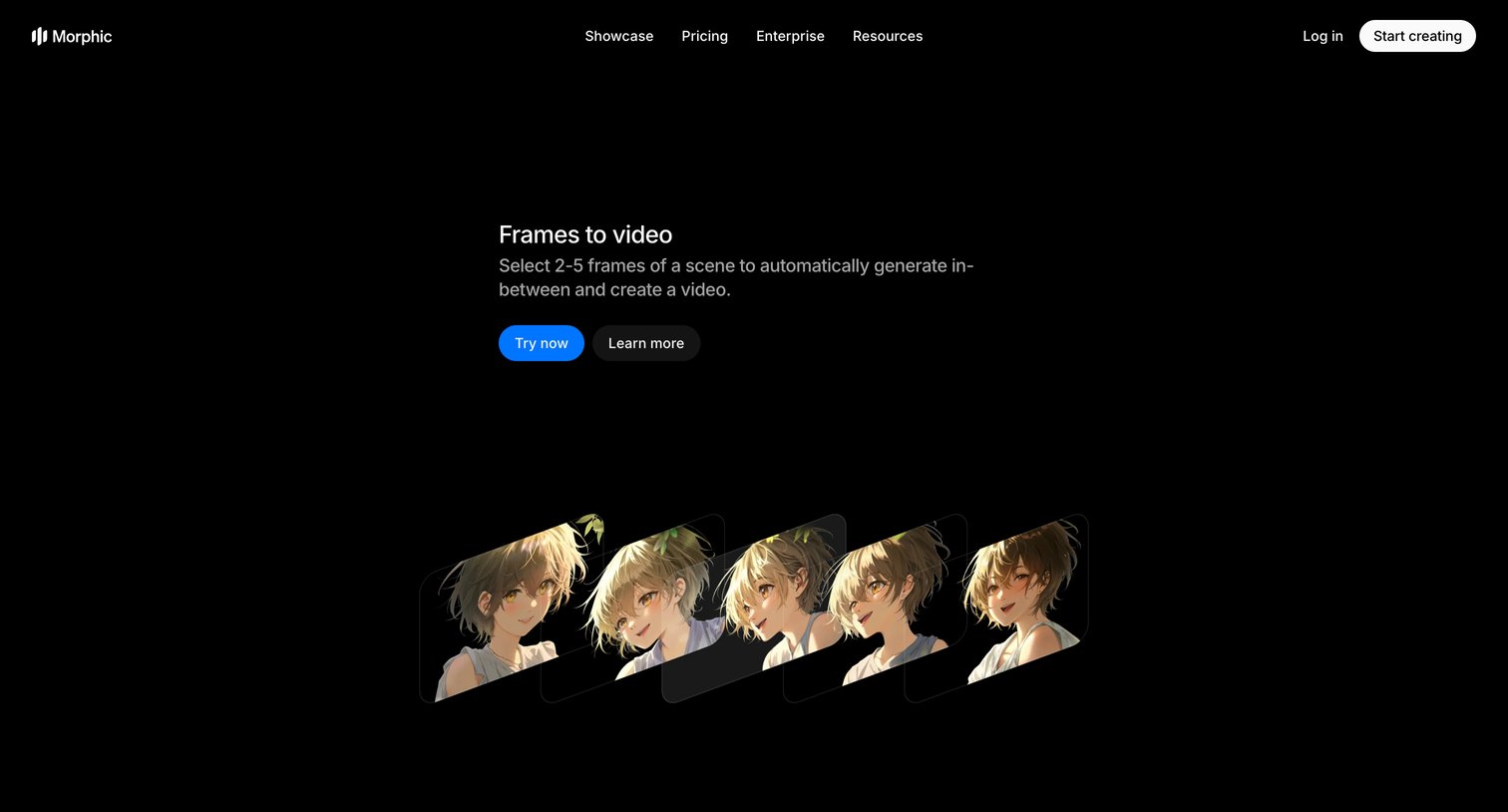 Morphic - Frames to Video  AI Video Generation  Morphic screen