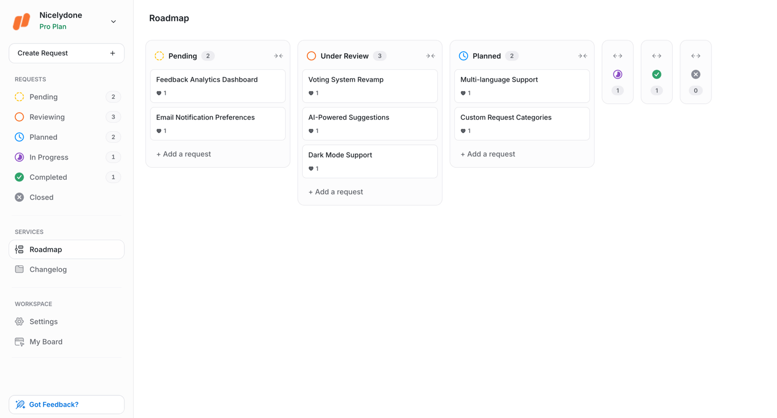 UserJot - Roadmap | UserJot screen