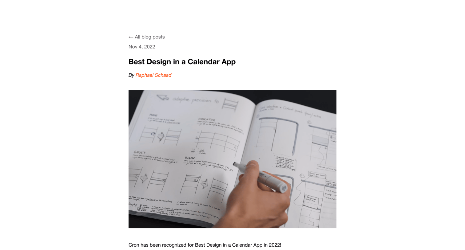 Cron - Cron | Blog Nov 4, 2022 Best Design in a Calendar App screen