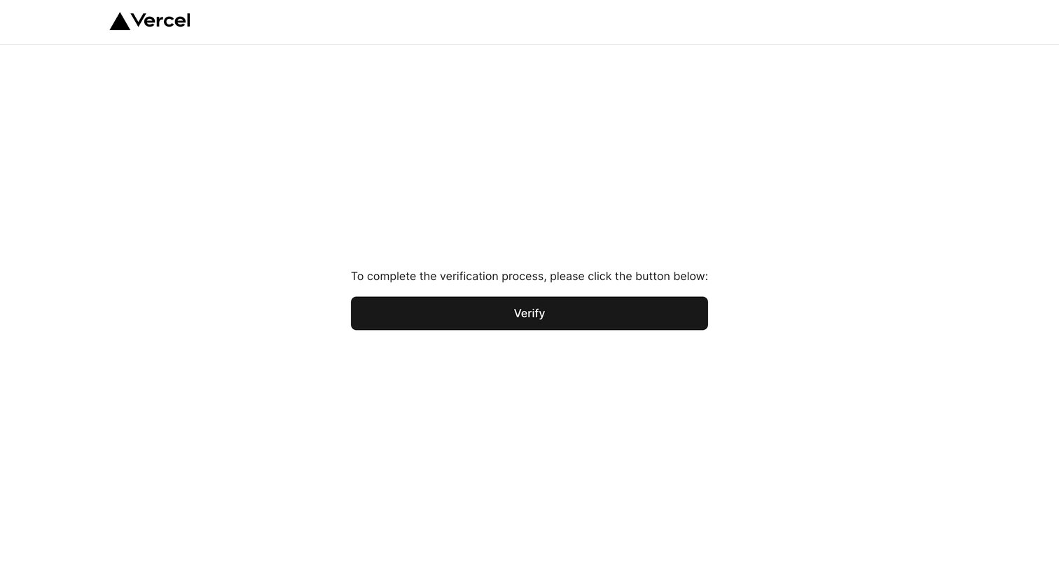 Vercel - Confirm – Vercel screen