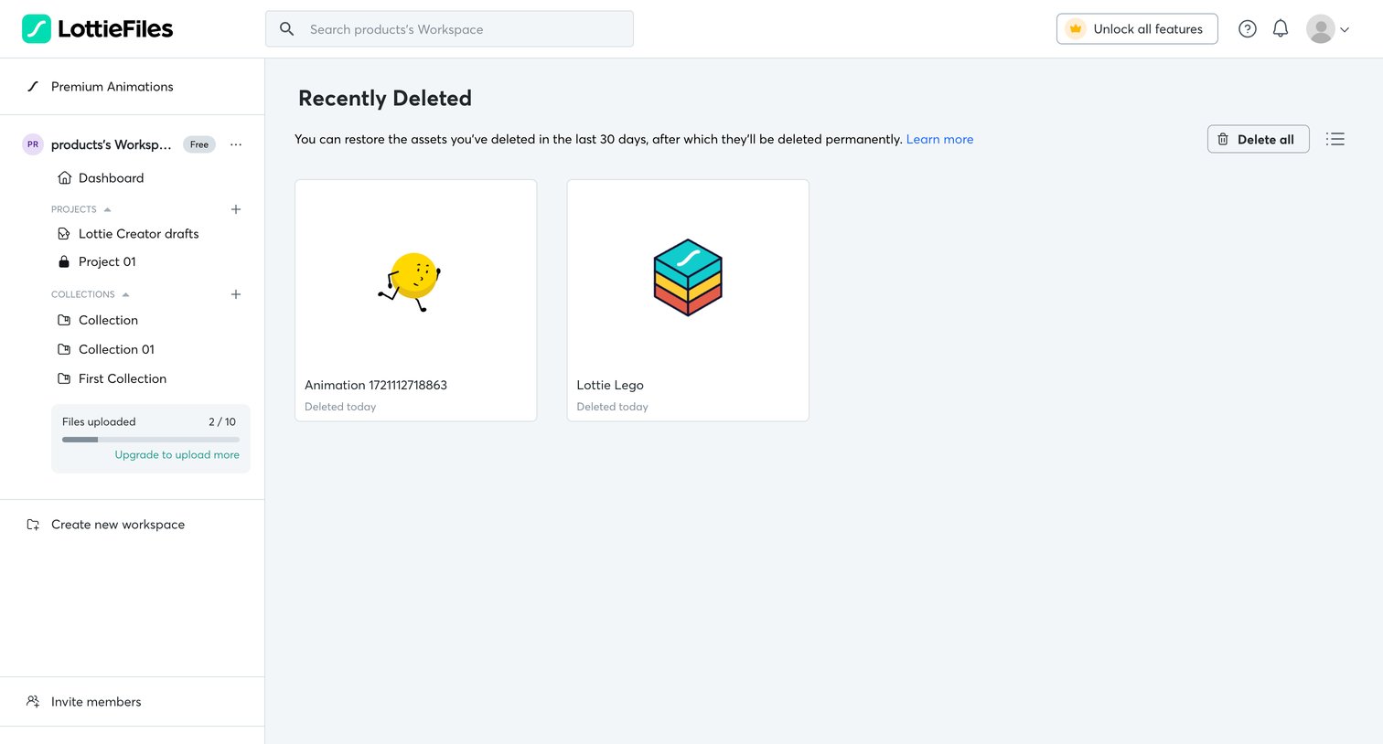 Lottie - LottieFiles Platform screen