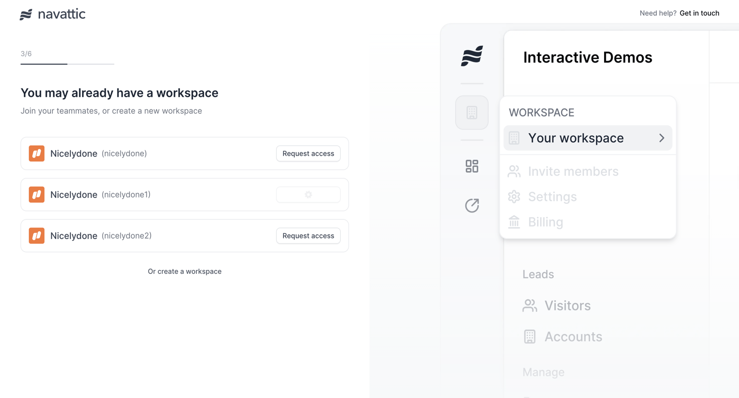 Navattic - Onboarding screen