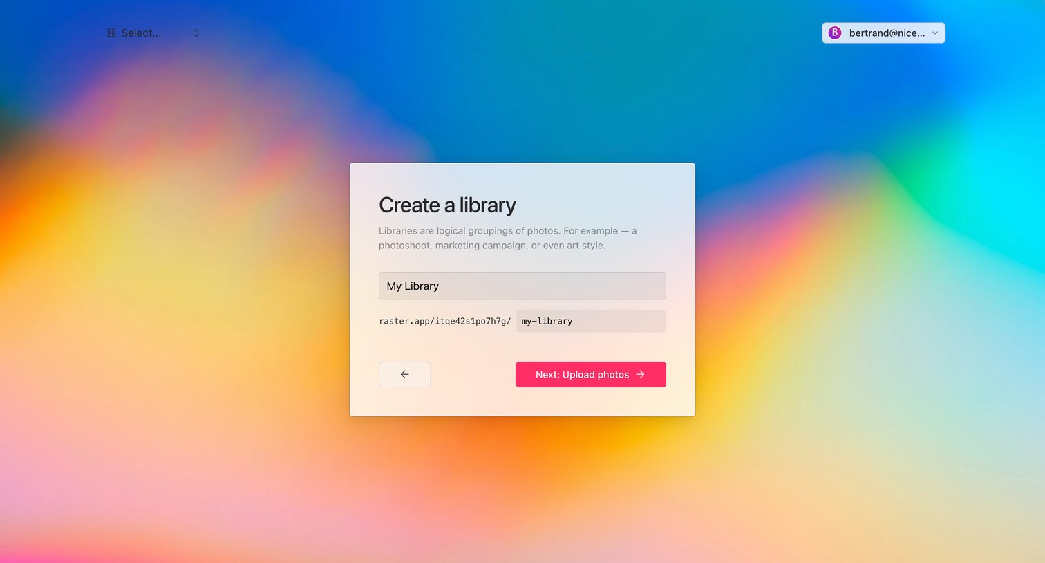Raster - Create your Organizations first library screen