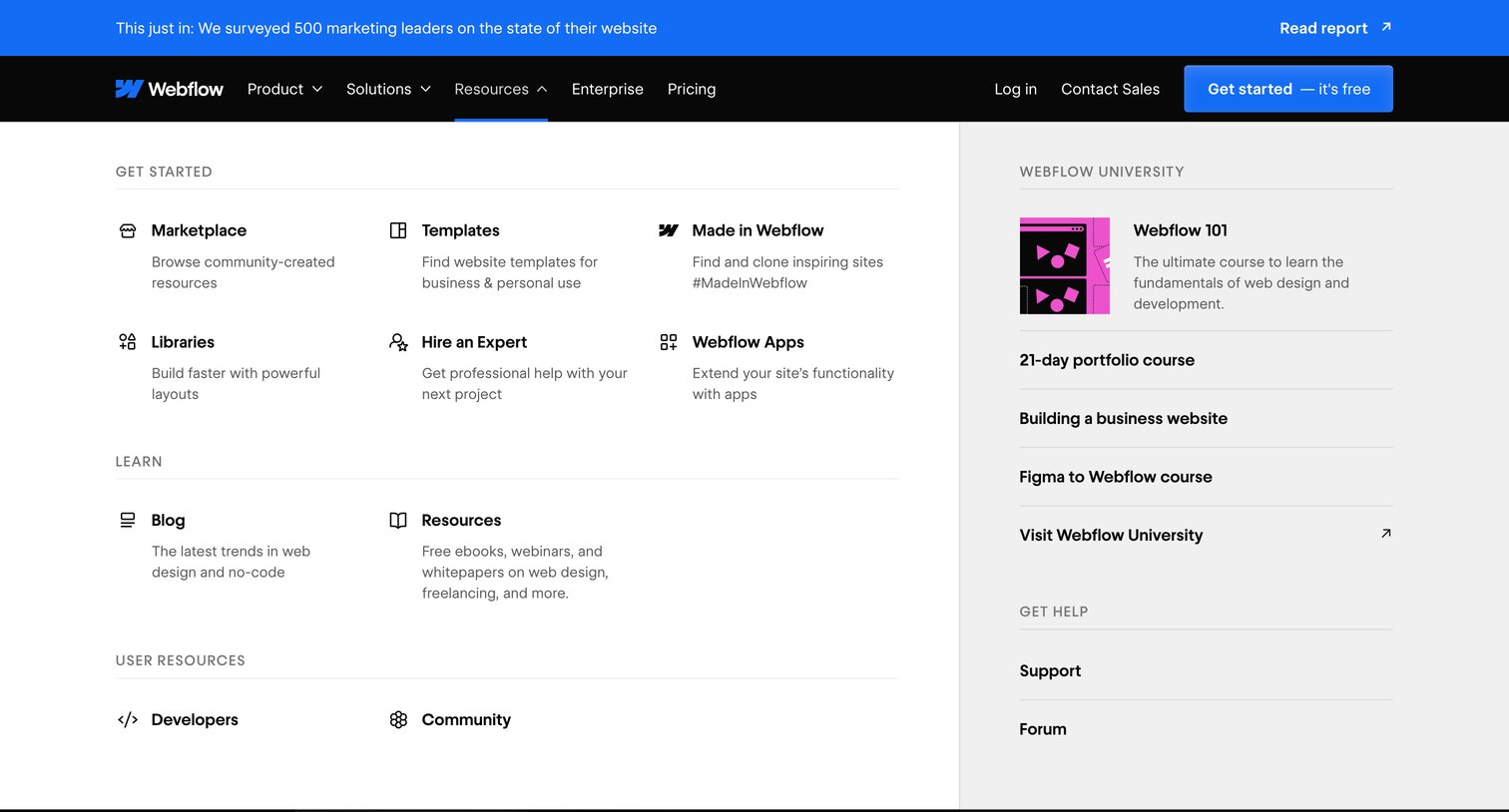 Webflow - Webflow Create a custom website | Visual website builder screen