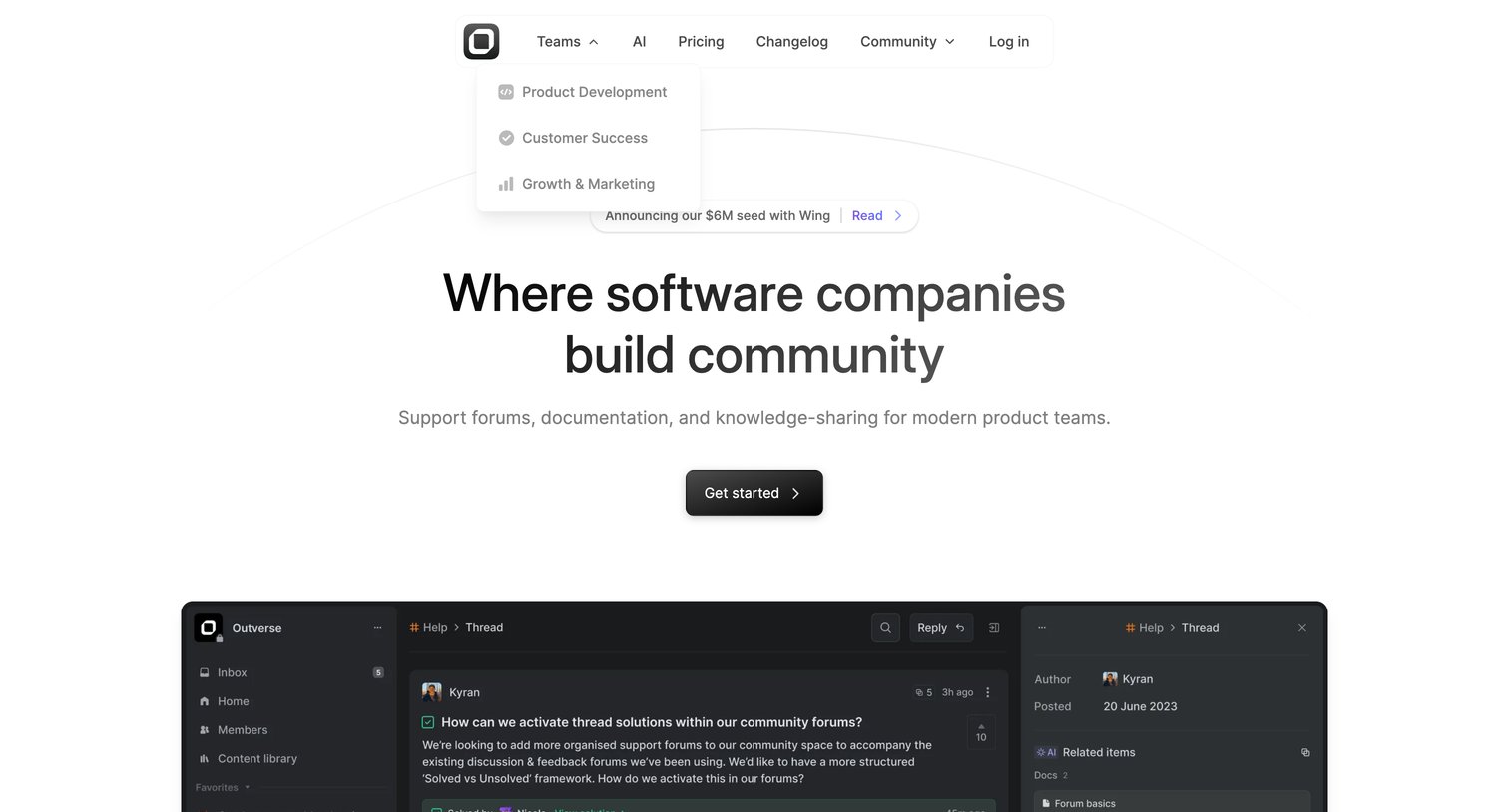 Outverse - Outverse – Where software companies build community screen