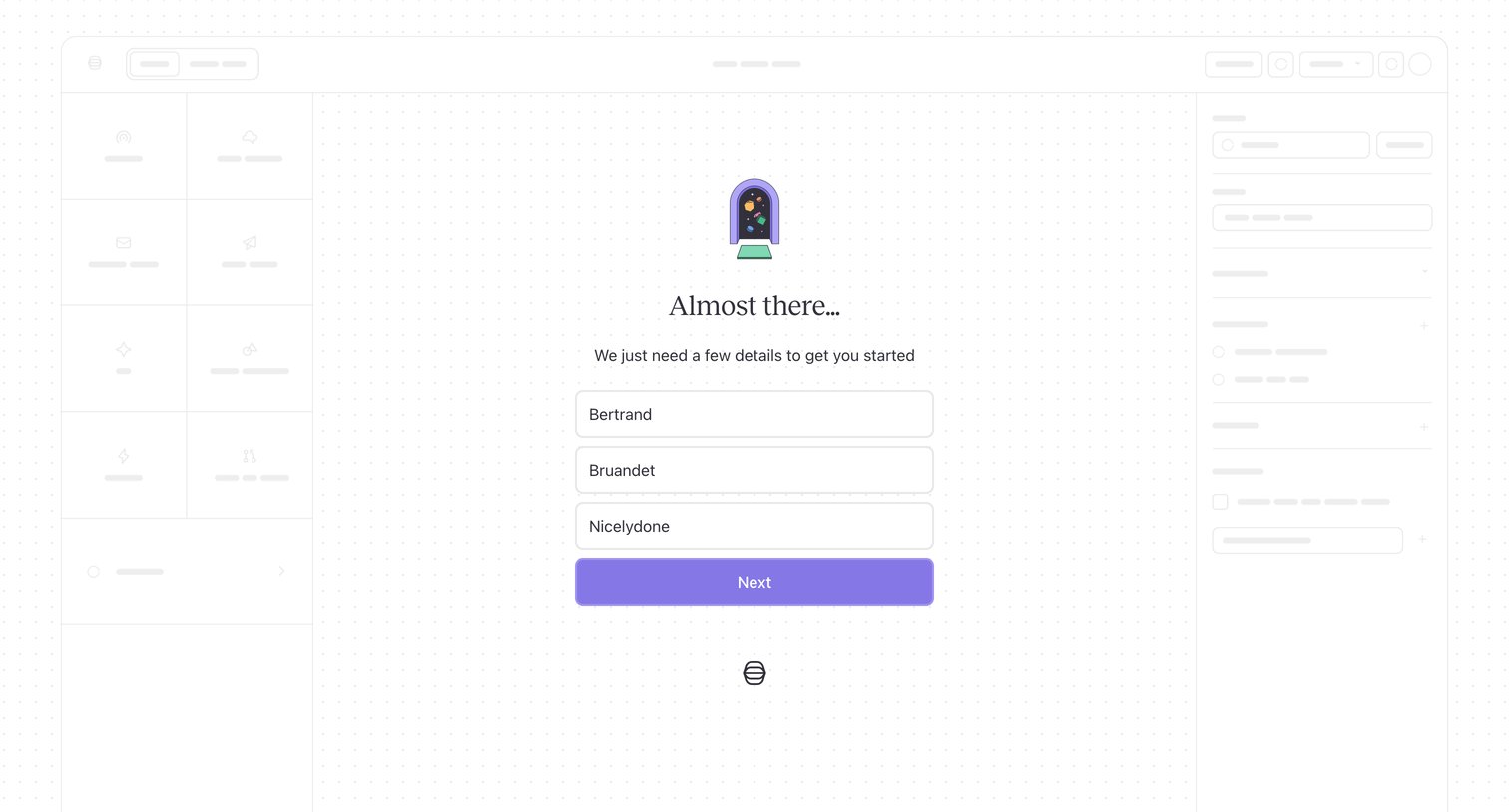 Tines - Your first story - Tines screen
