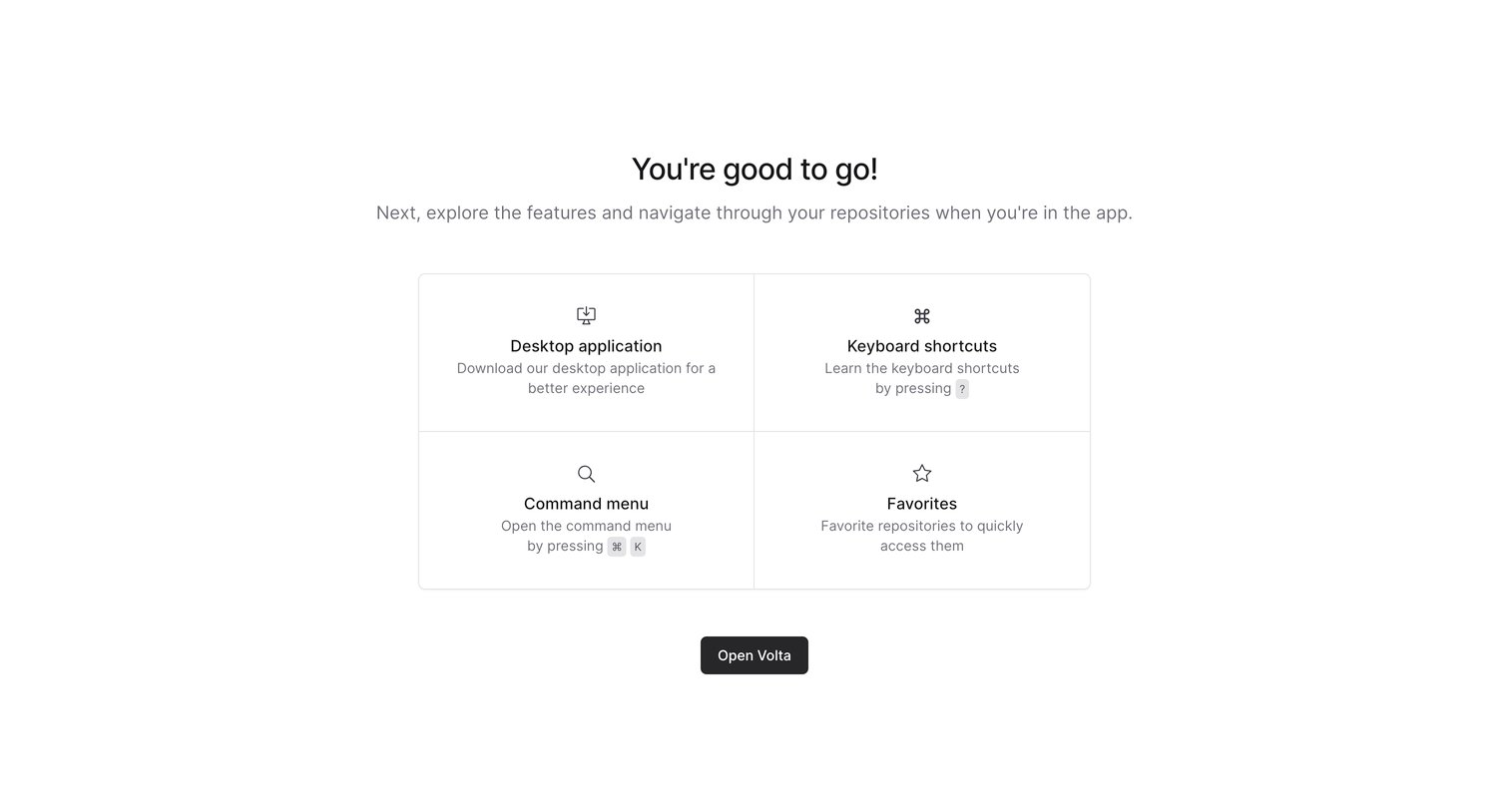 Volta - Supercharged GitHub Experience · Volta screen