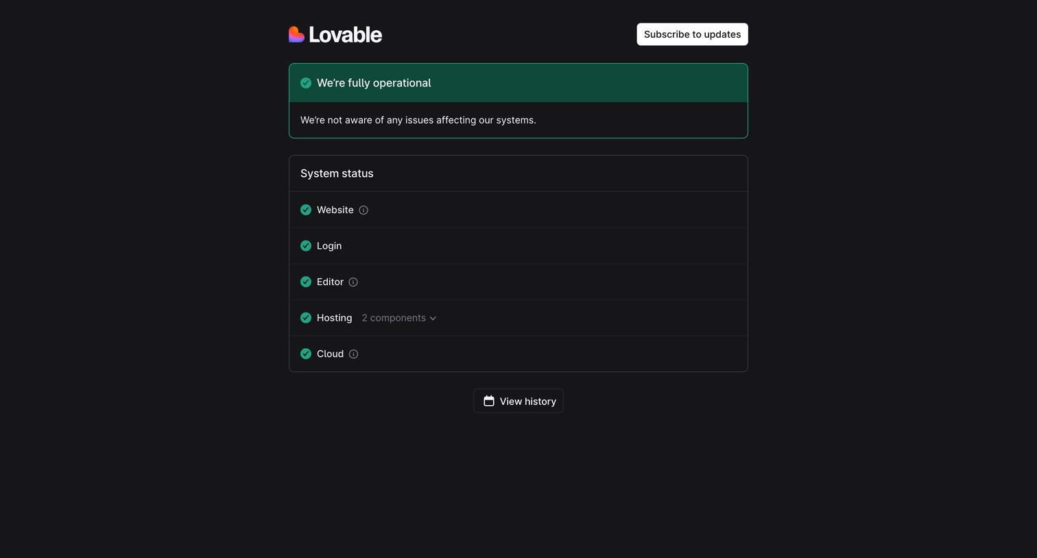 Lovable - Lovable Status screen