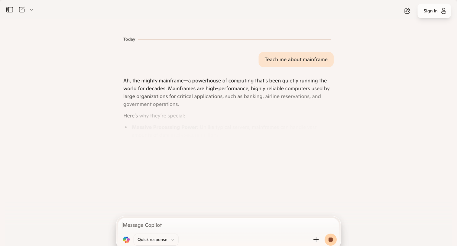 Copilot - Microsoft Copilot: Your AI companion screen