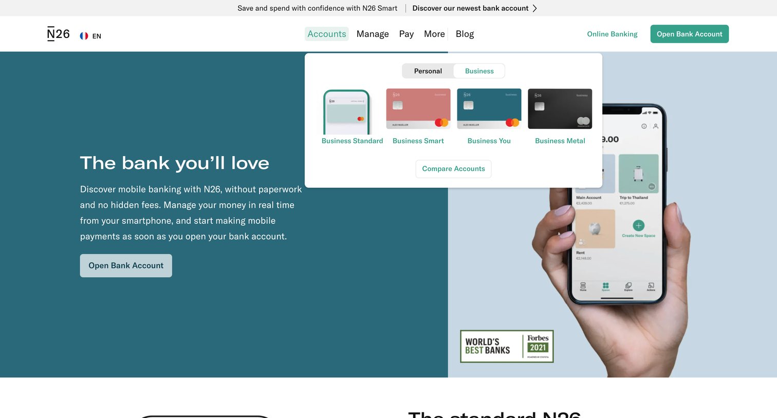 N26 - N26 The Mobile Bank ‘Best bank in the world’ by Forbes — N26 screen
