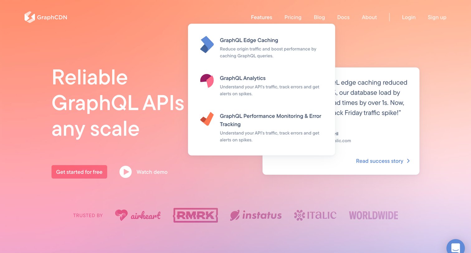 GraphCDN - GraphCDN - The GraphQL CDN screen