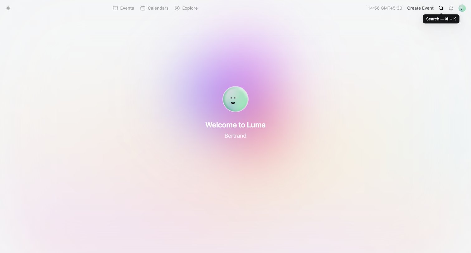 Luma - Sign In · Luma screen