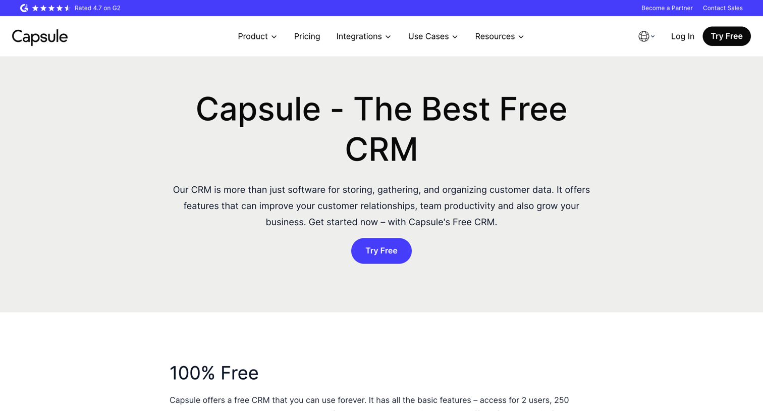 Capsule - Looking for Free CRM Software Try Capsule!  Capsule CRM screen