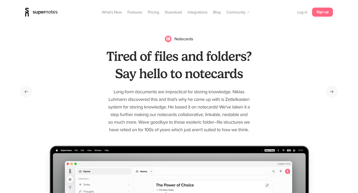 Supernotes - Tired of files and folders Say hello to notecards | Supernotes screen