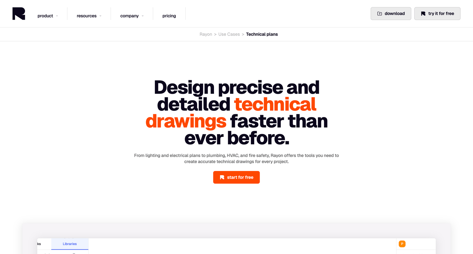 Rayon - Technical Drawing Software | Design Electrical, Plumbing Fire Saf screen