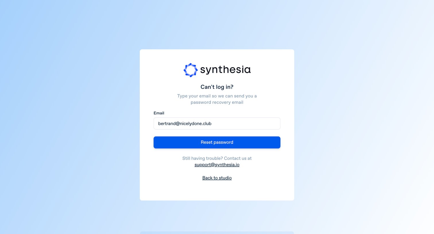 Synthesia - Synthesia STUDIO screen
