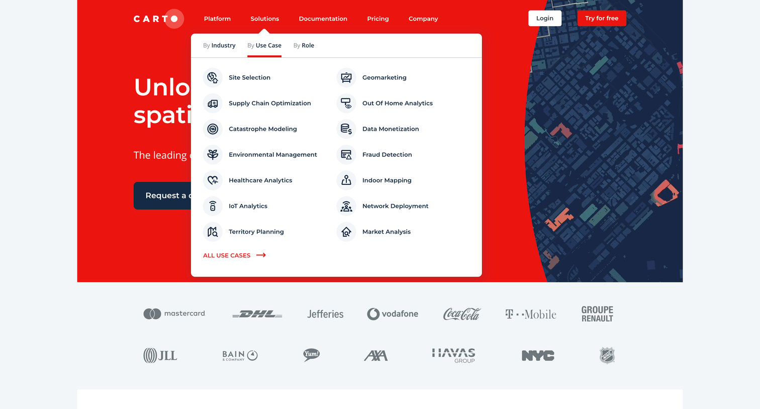 Carto - CARTO | Location Intelligence  GIS for Cloud Natives screen
