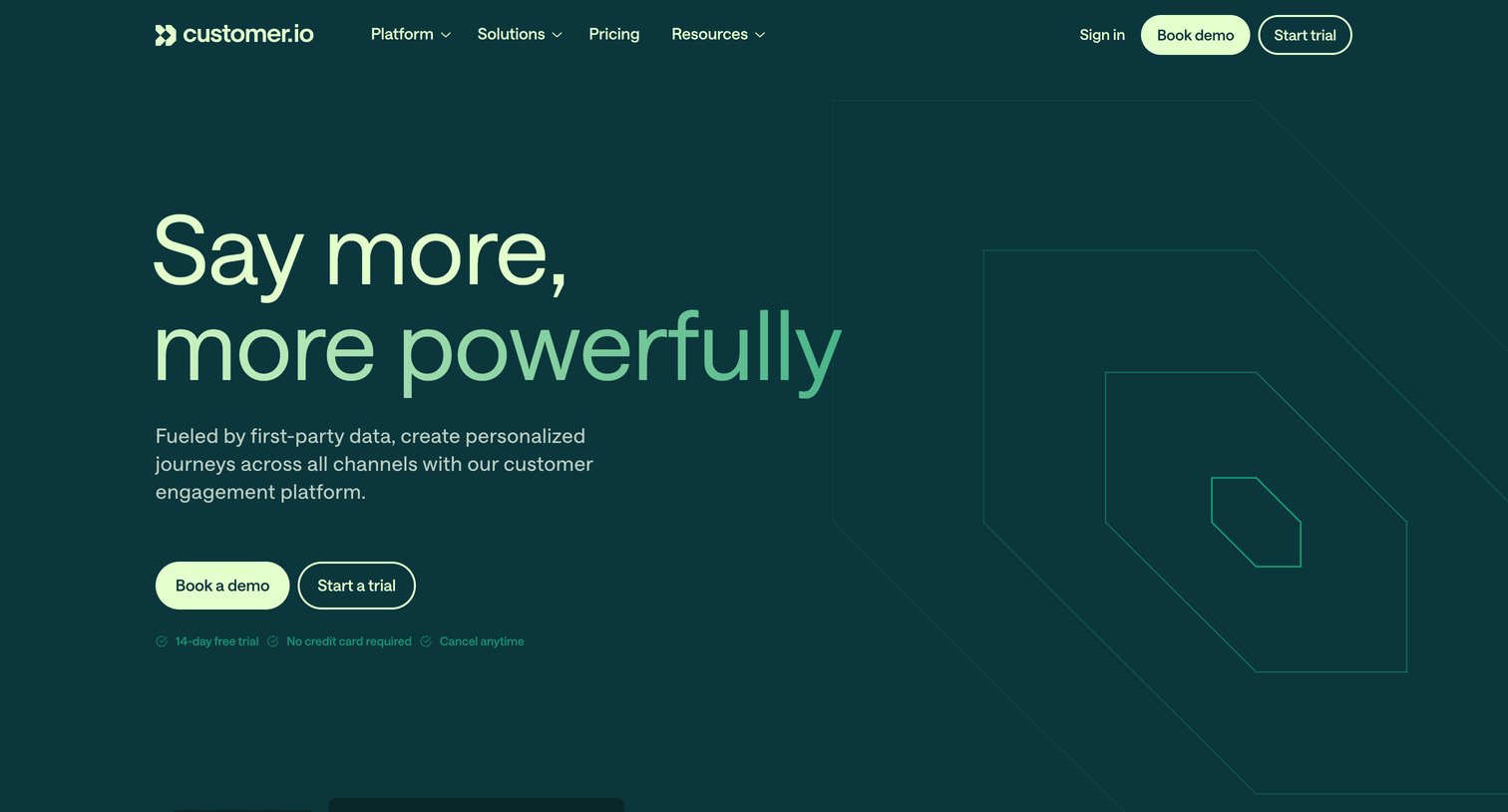 Customer.io - Customer.io Platform Automation, Data, Content Creation screen