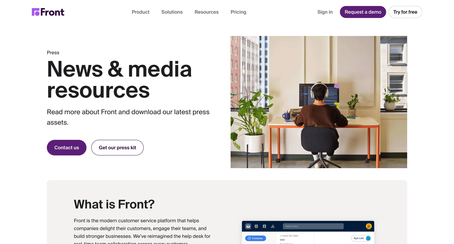 Front - Press Page | Front screen