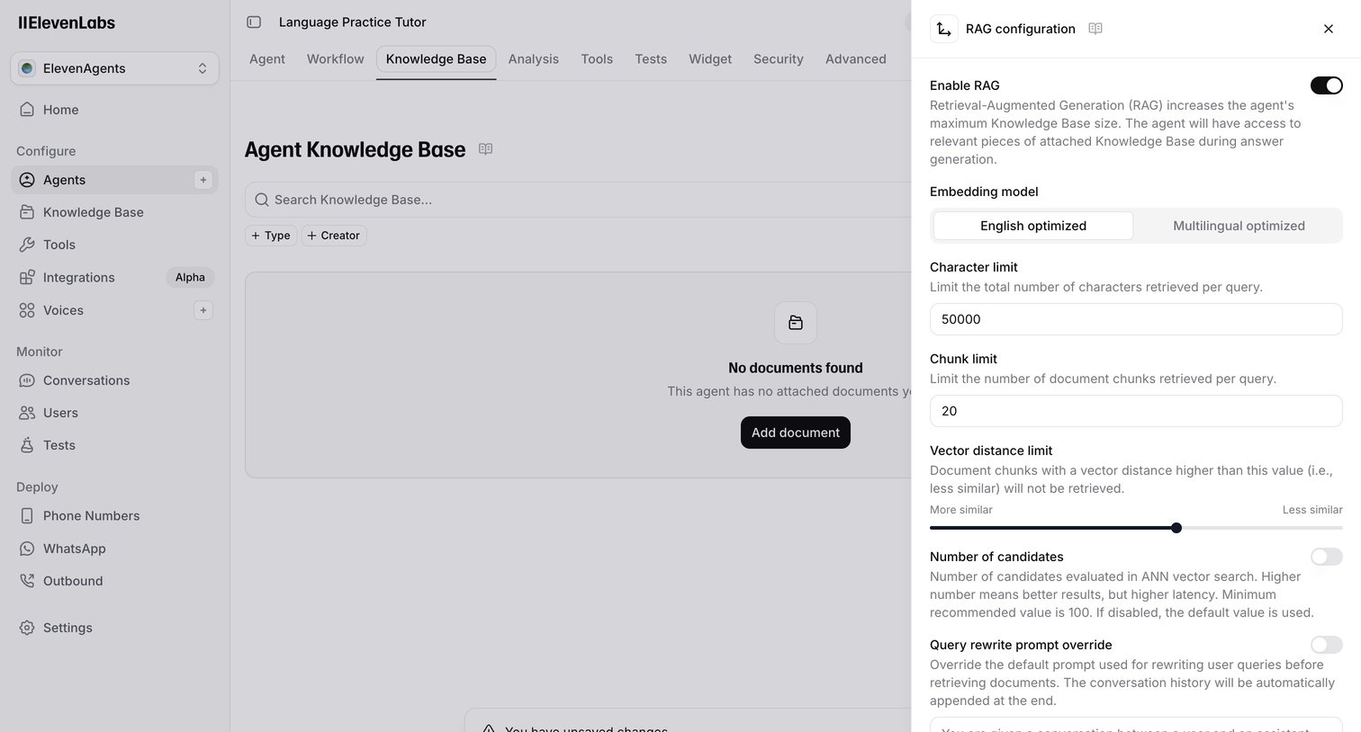 Elevenlabs - ElevenAgents | ElevenLabs screen