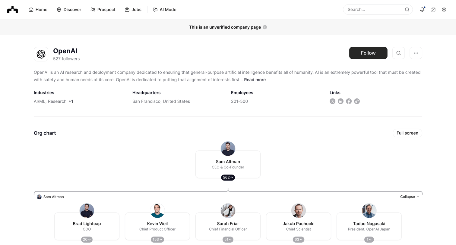 The org - OpenAI | The Org screen