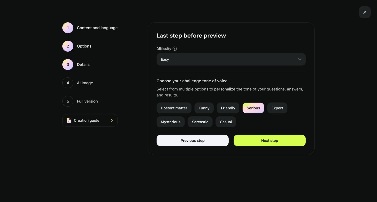Meiro - AI challenge · Meiro screen