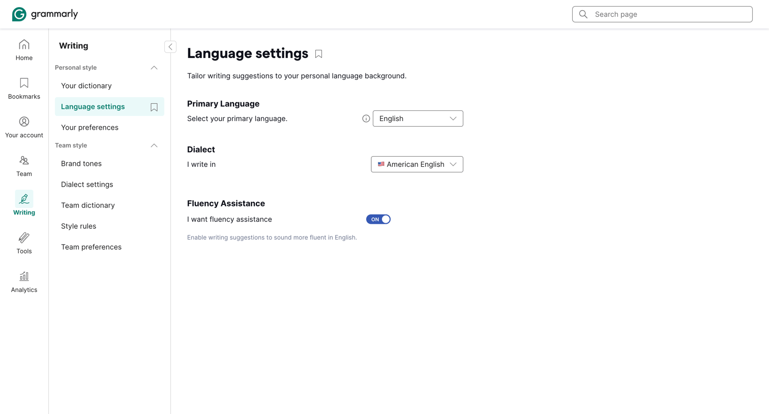 Grammarly - Account | Grammarly screen