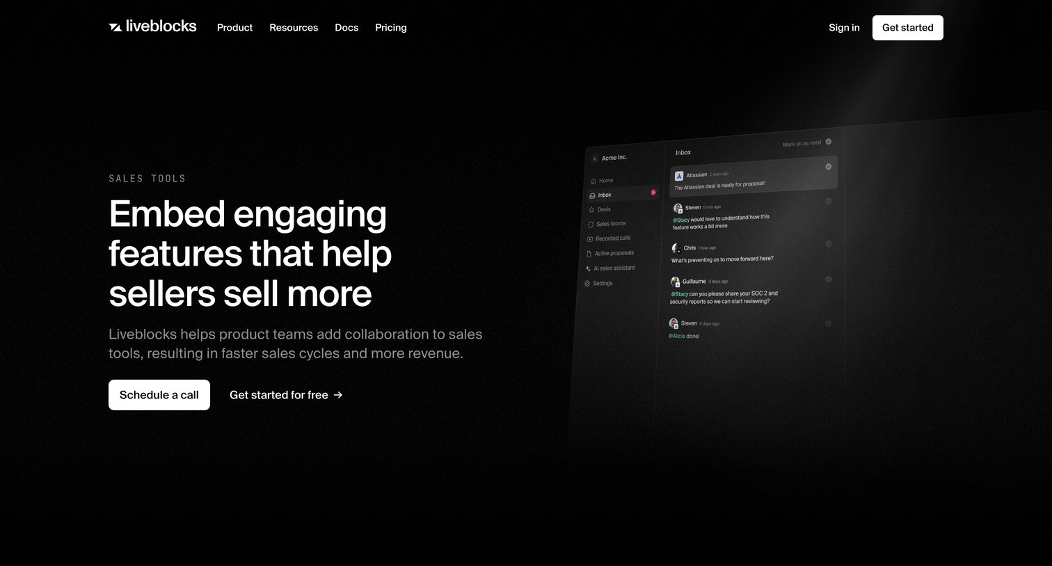 Liveblocks - Sales Tools  Liveblocks screen