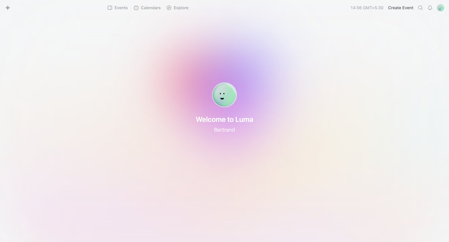 Luma - Sign In · Luma screen