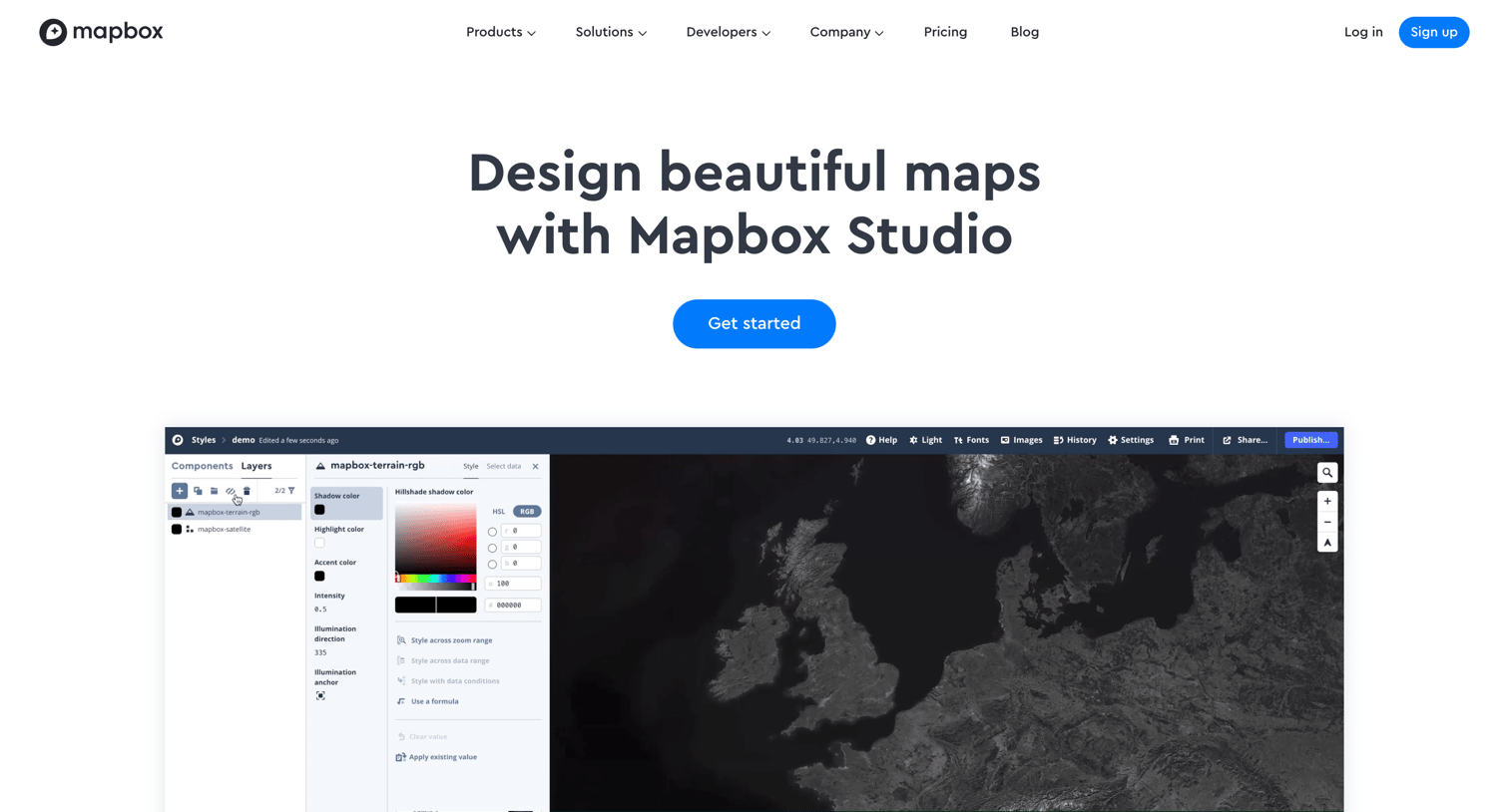 Mapbox - Studio | Mapbox screen