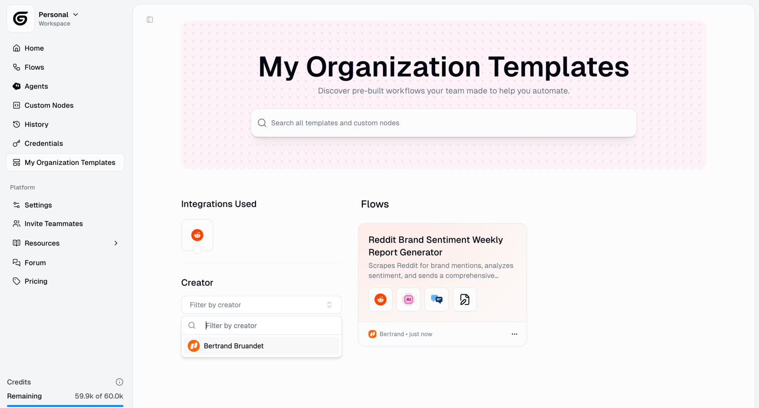 Gumloop - Gumloop | Templates screen