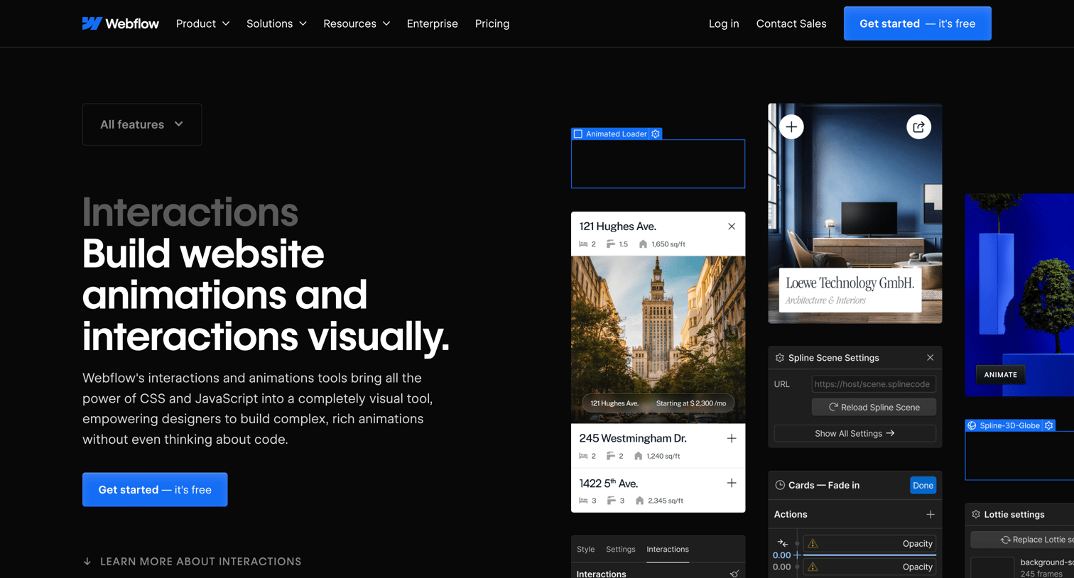 Webflow - Website interactions and animations | Webflow screen