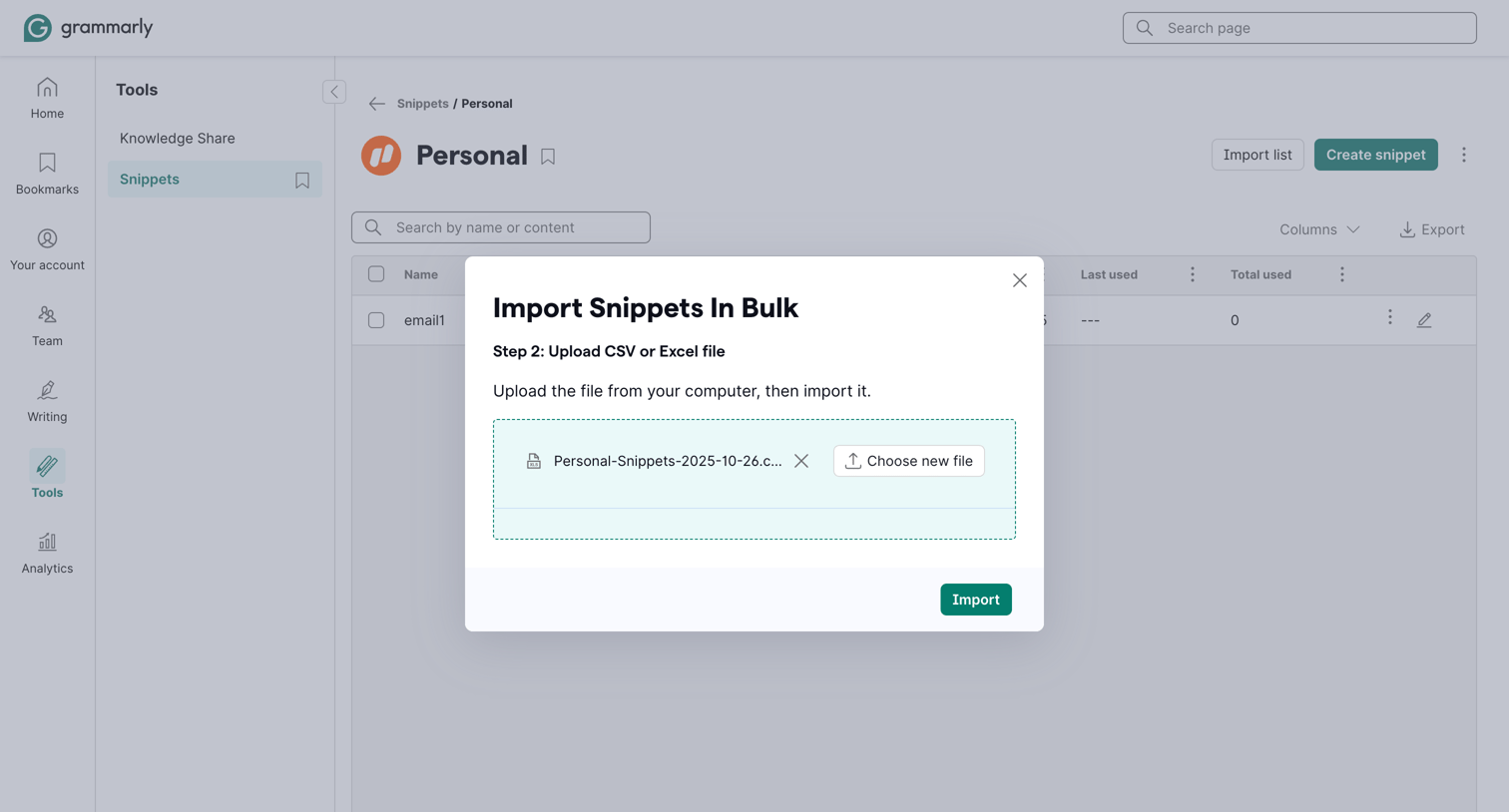 Grammarly - Account | Grammarly screen