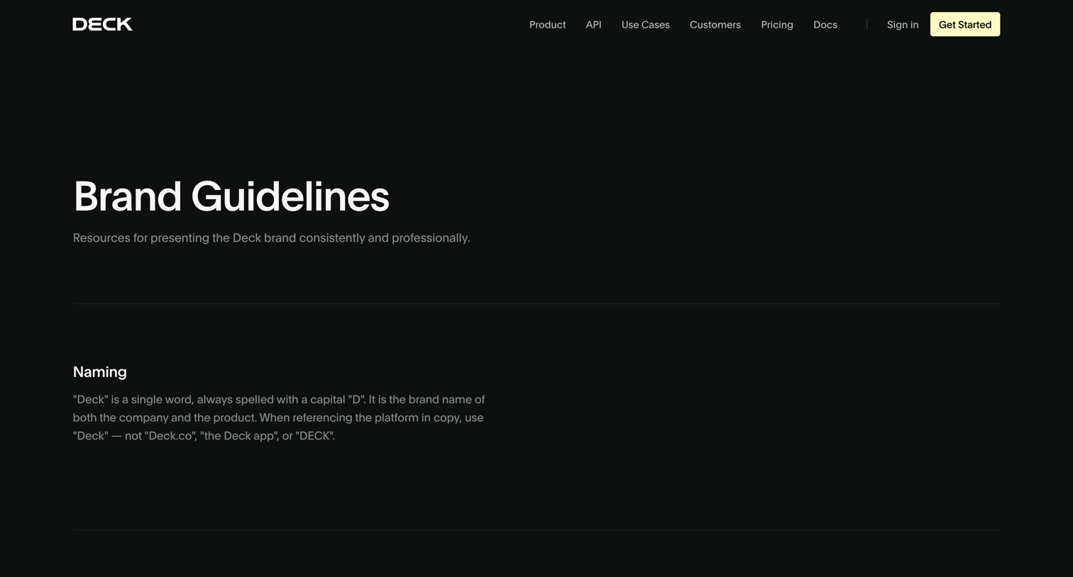 Deck - Deck — Brand screen